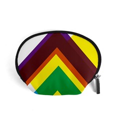 Triangle Chevron Rainbow Web Geeks Accessory Pouches (small) 