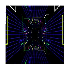 Seamless 3d Animation Digital Futuristic Tunnel Path Color Changing Geometric Electrical Line Zoomin Tile Coasters