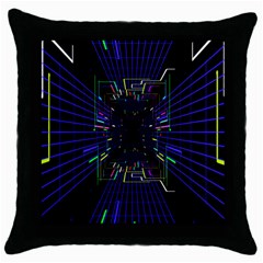 Seamless 3d Animation Digital Futuristic Tunnel Path Color Changing Geometric Electrical Line Zoomin Throw Pillow Case (black) by Mariart