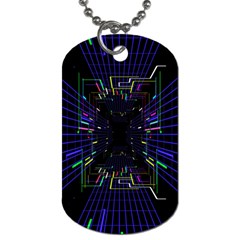 Seamless 3d Animation Digital Futuristic Tunnel Path Color Changing Geometric Electrical Line Zoomin Dog Tag (one Side) by Mariart