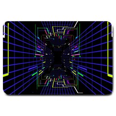 Seamless 3d Animation Digital Futuristic Tunnel Path Color Changing Geometric Electrical Line Zoomin Large Doormat  by Mariart