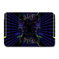 Seamless 3d Animation Digital Futuristic Tunnel Path Color Changing Geometric Electrical Line Zoomin Plate Mats by Mariart