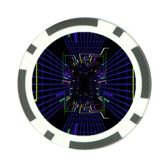 Seamless 3d Animation Digital Futuristic Tunnel Path Color Changing Geometric Electrical Line Zoomin Poker Chip Card Guard