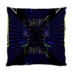 Seamless 3d Animation Digital Futuristic Tunnel Path Color Changing Geometric Electrical Line Zoomin Standard Cushion Case (Two Sides) Back