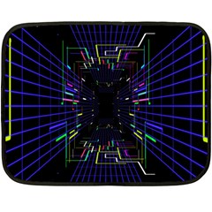 Seamless 3d Animation Digital Futuristic Tunnel Path Color Changing Geometric Electrical Line Zoomin Fleece Blanket (mini) by Mariart