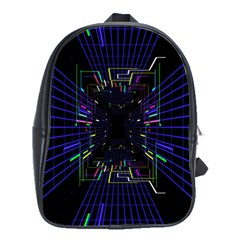 Seamless 3d Animation Digital Futuristic Tunnel Path Color Changing Geometric Electrical Line Zoomin School Bag (large) by Mariart