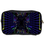 Seamless 3d Animation Digital Futuristic Tunnel Path Color Changing Geometric Electrical Line Zoomin Toiletries Bags Front