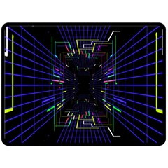 Seamless 3d Animation Digital Futuristic Tunnel Path Color Changing Geometric Electrical Line Zoomin Fleece Blanket (large)  by Mariart