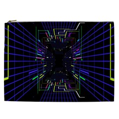 Seamless 3d Animation Digital Futuristic Tunnel Path Color Changing Geometric Electrical Line Zoomin Cosmetic Bag (xxl)  by Mariart