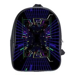 Seamless 3d Animation Digital Futuristic Tunnel Path Color Changing Geometric Electrical Line Zoomin School Bag (xl)