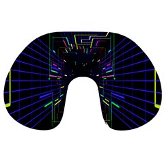 Seamless 3d Animation Digital Futuristic Tunnel Path Color Changing Geometric Electrical Line Zoomin Travel Neck Pillows by Mariart