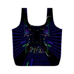 Seamless 3d Animation Digital Futuristic Tunnel Path Color Changing Geometric Electrical Line Zoomin Full Print Recycle Bags (M)  Front