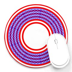 Stars Stripes Circle Red Blue Space Round Round Mousepads