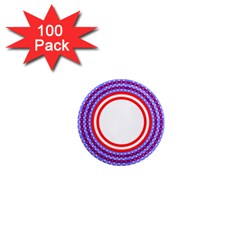 Stars Stripes Circle Red Blue Space Round 1  Mini Magnets (100 Pack)  by Mariart