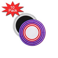 Stars Stripes Circle Red Blue Space Round 1 75  Magnets (10 Pack)  by Mariart