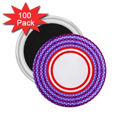 Stars Stripes Circle Red Blue Space Round 2.25  Magnets (100 pack) 