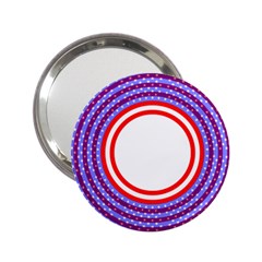 Stars Stripes Circle Red Blue Space Round 2 25  Handbag Mirrors by Mariart