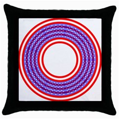 Stars Stripes Circle Red Blue Space Round Throw Pillow Case (black) by Mariart