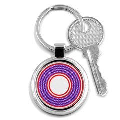 Stars Stripes Circle Red Blue Space Round Key Chains (round)  by Mariart