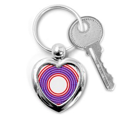 Stars Stripes Circle Red Blue Space Round Key Chains (heart)  by Mariart