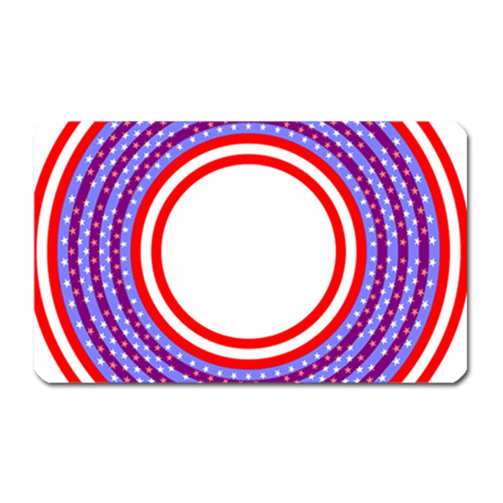 Stars Stripes Circle Red Blue Space Round Magnet (Rectangular)