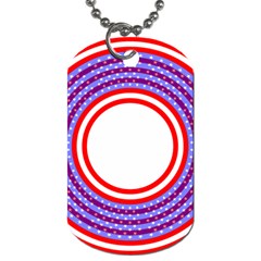 Stars Stripes Circle Red Blue Space Round Dog Tag (one Side) by Mariart