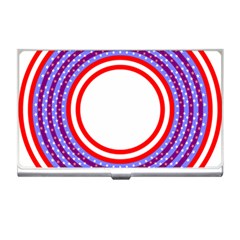 Stars Stripes Circle Red Blue Space Round Business Card Holders by Mariart