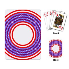 Stars Stripes Circle Red Blue Space Round Playing Card