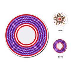 Stars Stripes Circle Red Blue Space Round Playing Cards (round)  by Mariart