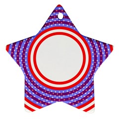 Stars Stripes Circle Red Blue Space Round Star Ornament (two Sides) by Mariart