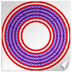 Stars Stripes Circle Red Blue Space Round Canvas 20  X 20   by Mariart