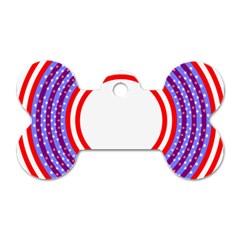 Stars Stripes Circle Red Blue Space Round Dog Tag Bone (two Sides) by Mariart