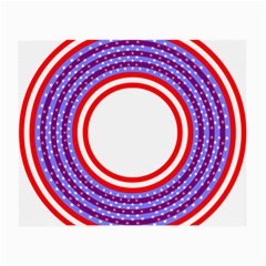 Stars Stripes Circle Red Blue Space Round Small Glasses Cloth (2-side) by Mariart