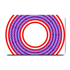 Stars Stripes Circle Red Blue Space Round Small Doormat 