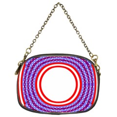 Stars Stripes Circle Red Blue Space Round Chain Purses (One Side) 