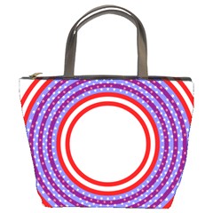 Stars Stripes Circle Red Blue Space Round Bucket Bags