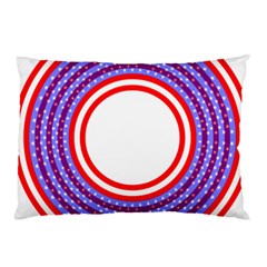 Stars Stripes Circle Red Blue Space Round Pillow Case by Mariart