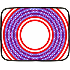 Stars Stripes Circle Red Blue Space Round Fleece Blanket (mini) by Mariart