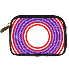 Stars Stripes Circle Red Blue Space Round Digital Camera Cases