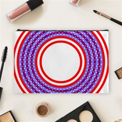 Stars Stripes Circle Red Blue Space Round Cosmetic Bag (Large) 