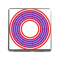 Stars Stripes Circle Red Blue Space Round Memory Card Reader (square) by Mariart