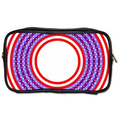 Stars Stripes Circle Red Blue Space Round Toiletries Bags