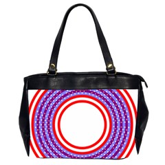 Stars Stripes Circle Red Blue Space Round Office Handbags (2 Sides) 