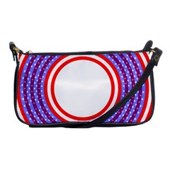 Stars Stripes Circle Red Blue Space Round Shoulder Clutch Bags