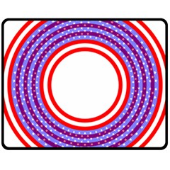 Stars Stripes Circle Red Blue Space Round Fleece Blanket (medium)  by Mariart