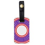 Stars Stripes Circle Red Blue Space Round Luggage Tags (One Side)  Front