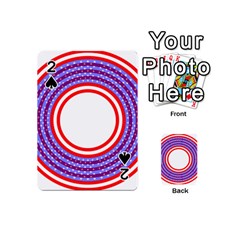 Stars Stripes Circle Red Blue Space Round Playing Cards 54 (Mini) 