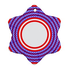 Stars Stripes Circle Red Blue Space Round Ornament (snowflake) by Mariart