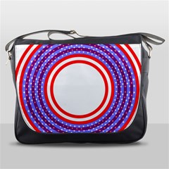 Stars Stripes Circle Red Blue Space Round Messenger Bags