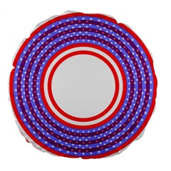 Stars Stripes Circle Red Blue Space Round Large 18  Premium Round Cushions by Mariart